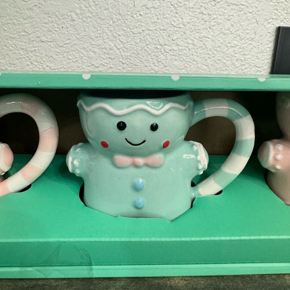 Lang espresso Ginger Bread Pastel Colors cups set of 4 Hand Painted - Picture 8 of 9